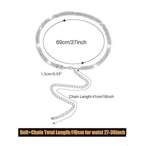 Rhinestone-waist-chain Belts For Women - Western-cowgirl-country-waist-belts🐱 - Picture 2 of 4